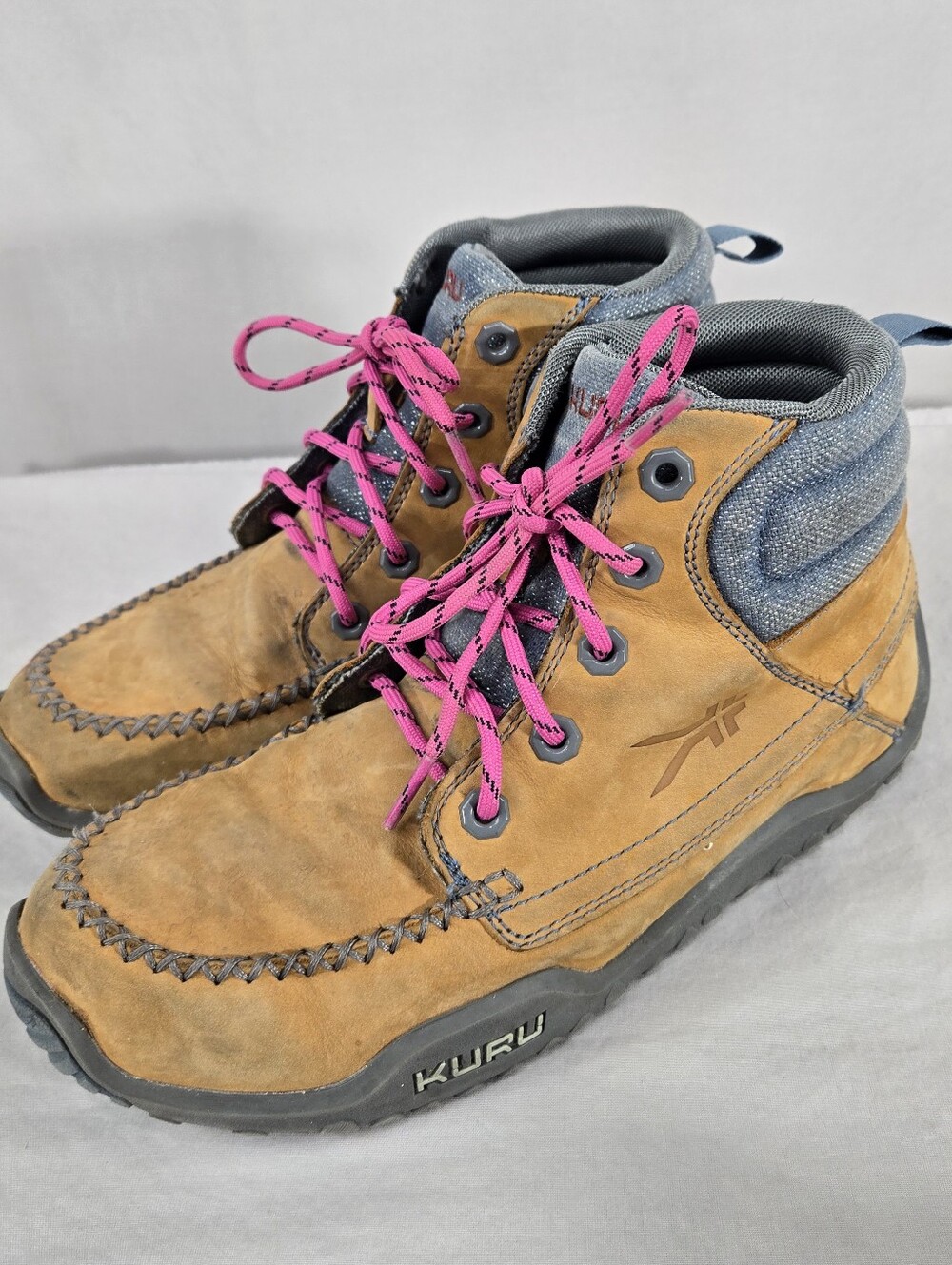 Kuru Boots Quest Women 9 Golden Wheat-Slate Gray-Blue Haze Medium Leather Hiking